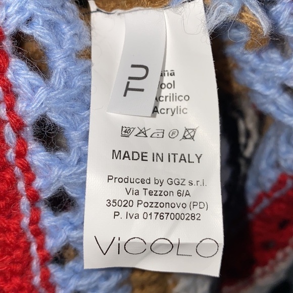 Vicolo Handcrafted Bohemian Crochet Knitwear Knitted Fringe Cape Poncho - Picture 9 of 10